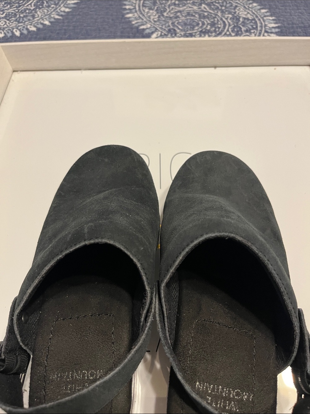 White Mountain Black Suede Women’s Mule Clogs